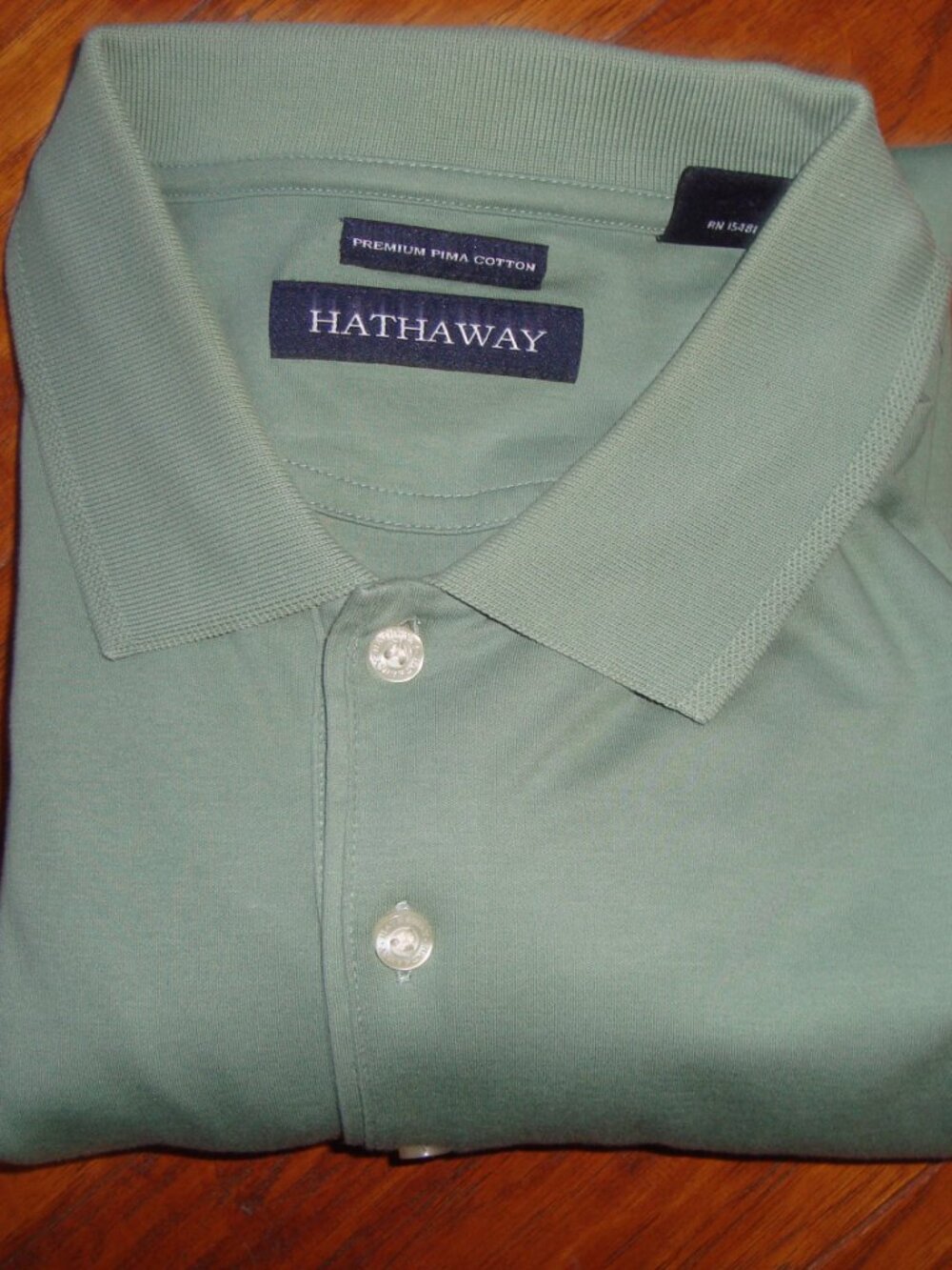 Hathaway Men's Polo Shirt Premium Pima Cotton Sage Green sz XXL